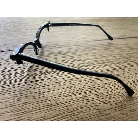 Vintage France Cat Eye Eyeglasses Frames ONLY Rhinestone Black half rim - Picture 2 of 13